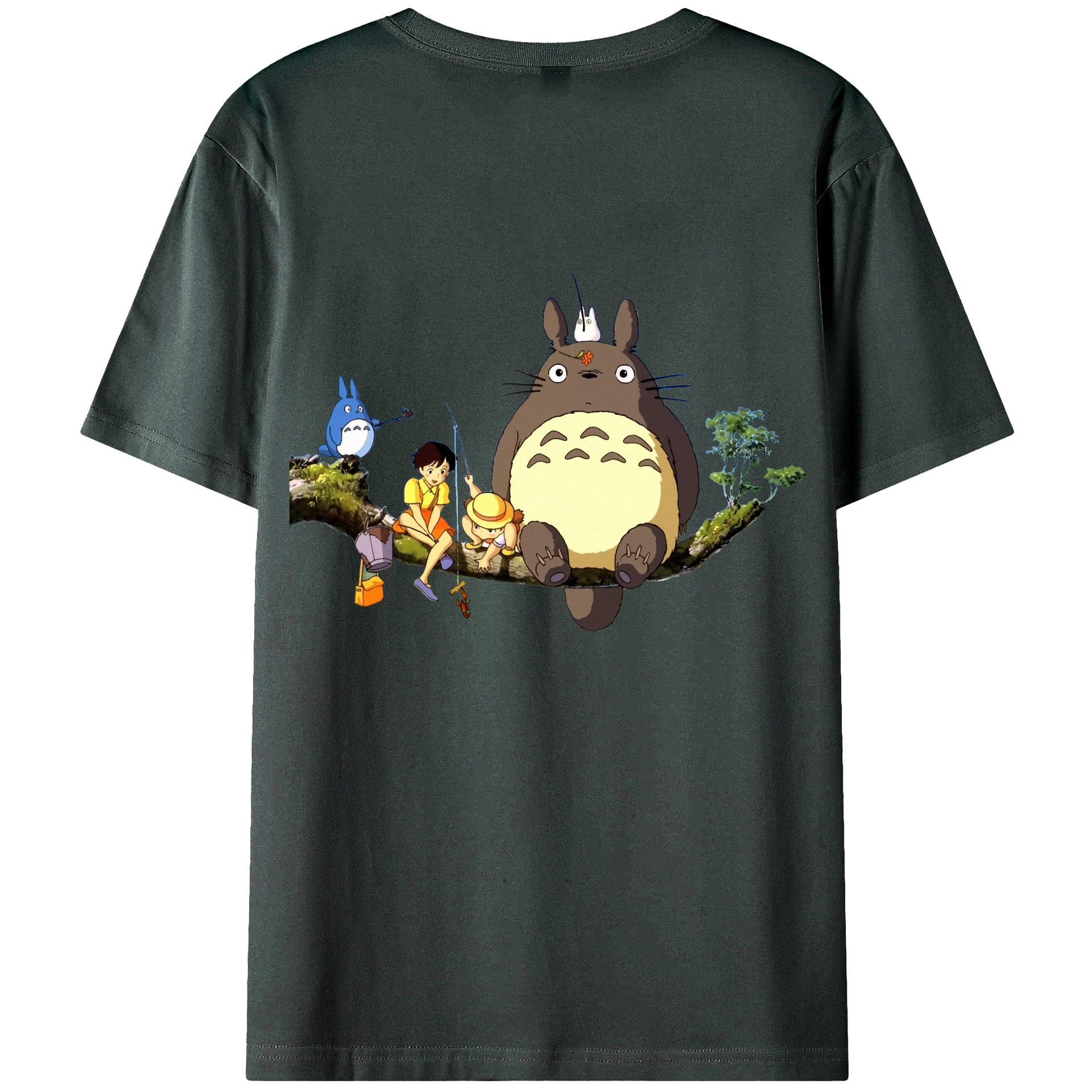 （画像用） となりのトトロ 草壁メイ 草壁サツキ My Neighbor Totoro Satsuki Kusakabe Mei Kusakabe 綿100％ メンズ半袖Tシャツ（バックプリント） 通気性